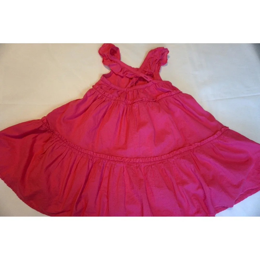 Tommy Bahama Girls Pink Tiered Ruffle Strap Cotton Sundress Size 6 CD60035